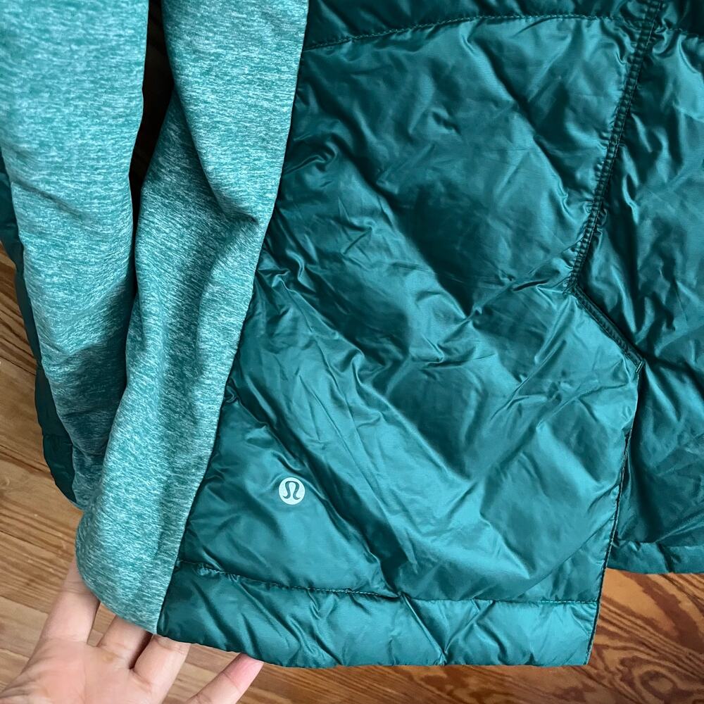 Lululemon Down for Run Pullover Jacket Forage Teal Running Size 6 - Picture 8 of 13